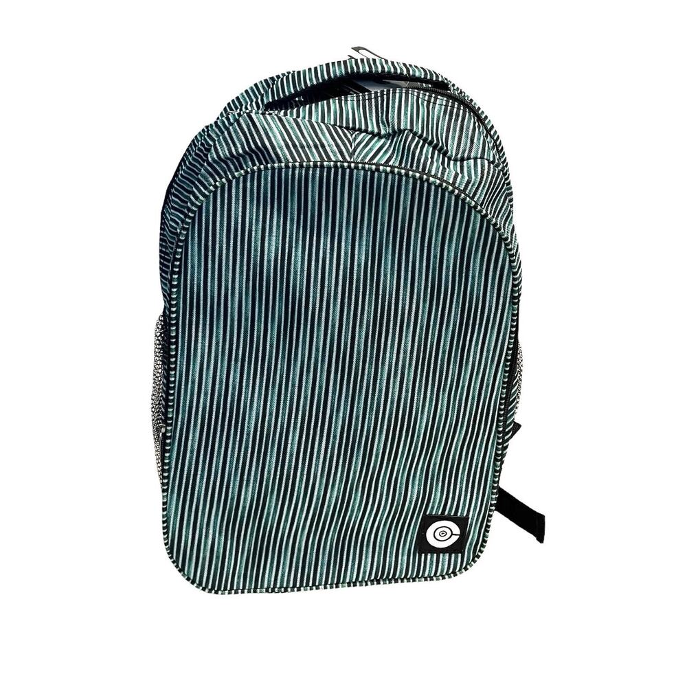 Tcc School Backpack 17" Zipper Storage Mesh Side Pockets Blue Stripe Camp Travel